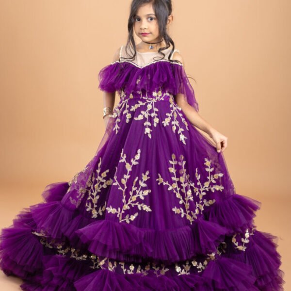 Step into a Fairytale with Our Royal Violet Enchantment Gown