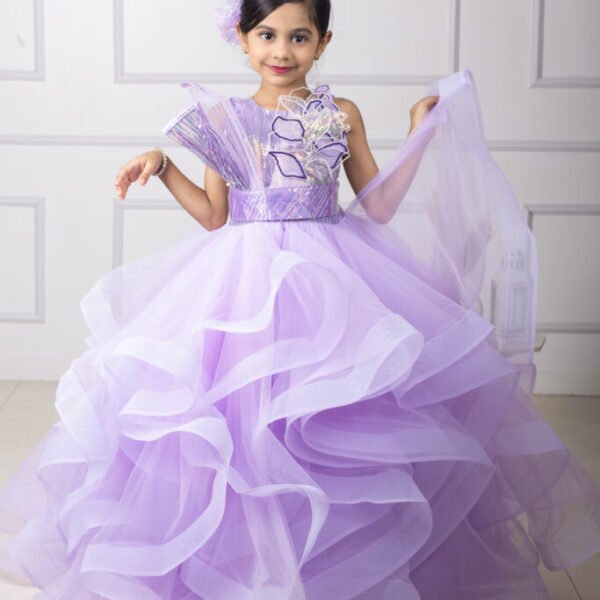 Lavender Dream Delight Gown: A Masterpiece of Elegance for Your Little Princess