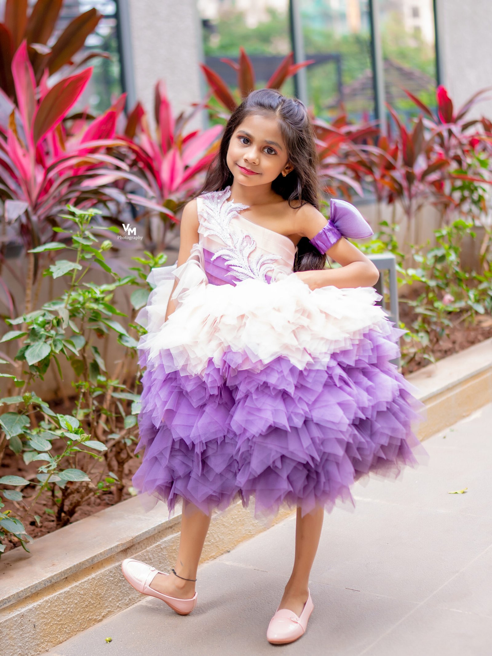 Whimsical Lavender Dreams: Stylish Ruffle Dress for Little Fashionistas