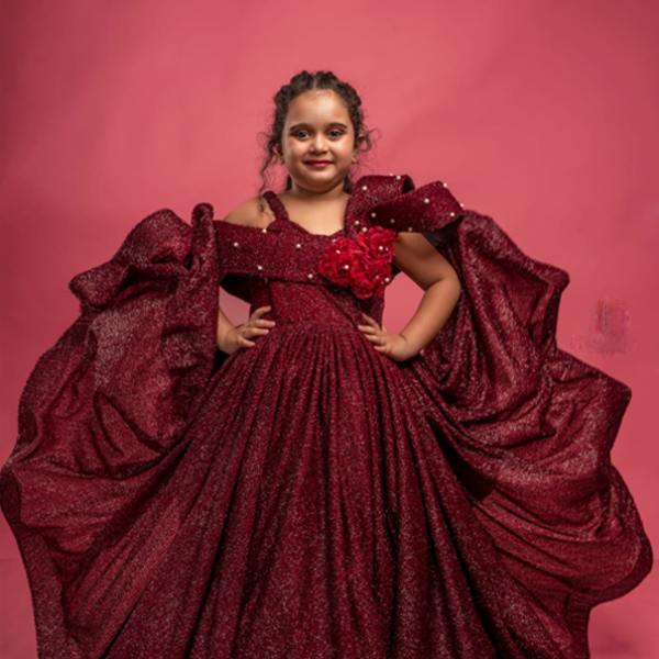 Crimson Elegance Ball Gown