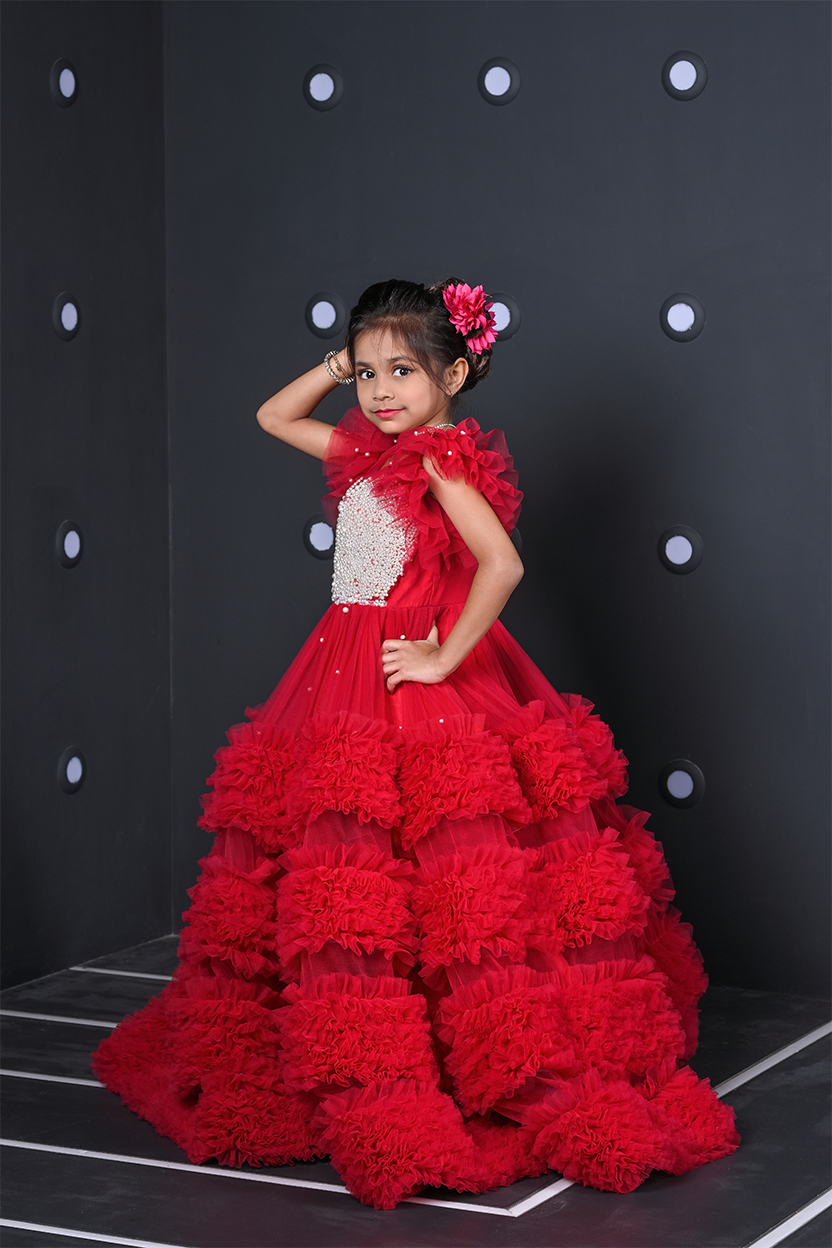 Ruby Ruffle Royal Gown - Image 5