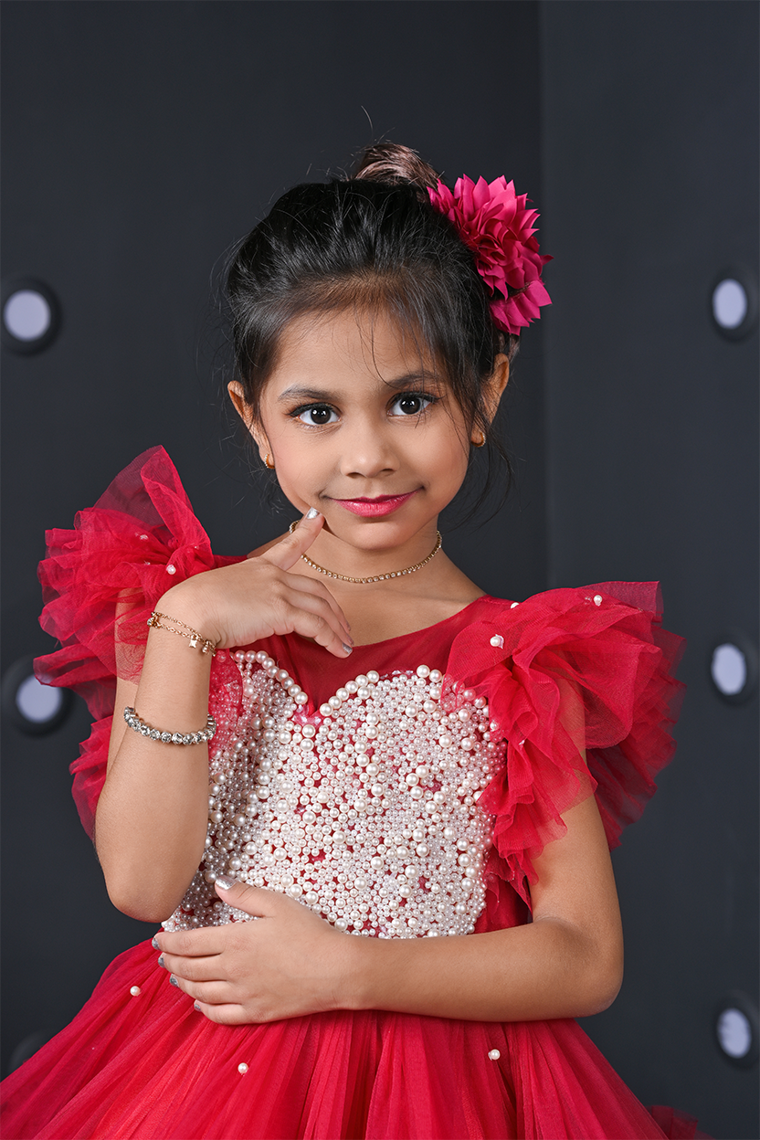 Ruby Ruffle Royal Gown - Image 4