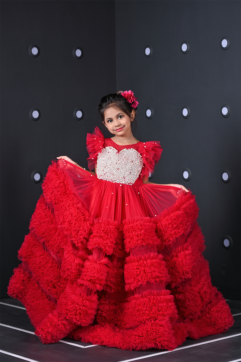 Ruby Ruffle Royal Gown - Image 3