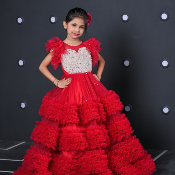 Ruby Ruffle Royal Gown