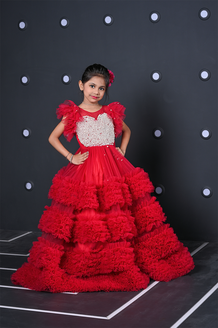 Ruby Ruffle Royal Gown