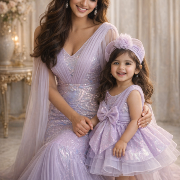 Lavender Iridescent Sequin Mom & Daughter Matching Set